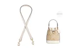 Off White 1.1 Wide Litchi Pattern Gold Buckle 65cm [Suitable for Small Size Bucket Bags]