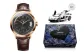 Rose Case Gunmetal Dial Brown Leather Strap