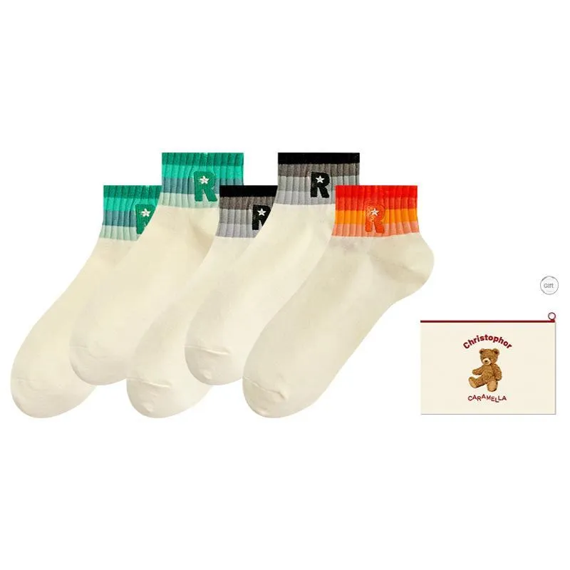 Caramella Ankle Socks Women's Shopping Bag Combo Set-15