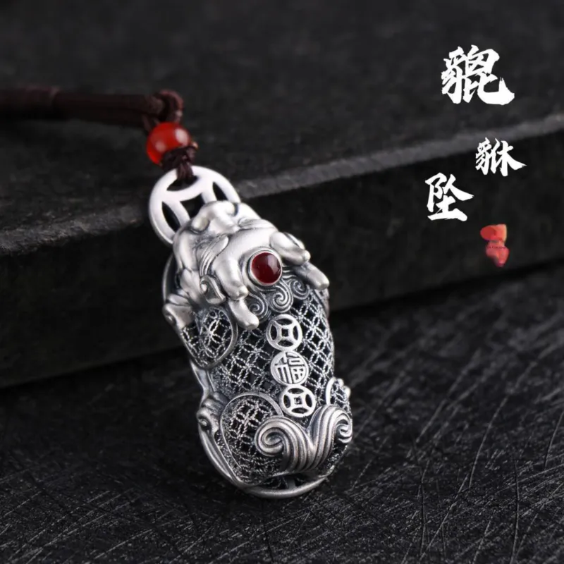 Silver Arashi Sterling Silver Pendant 999 Fine Silver Unisex-1