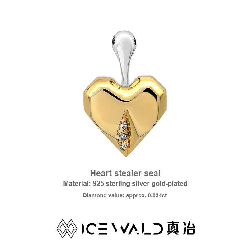 ICEWALD 925 Sterling Silver 18K Gold Plated Diamond Pendants Unisex Gold-1