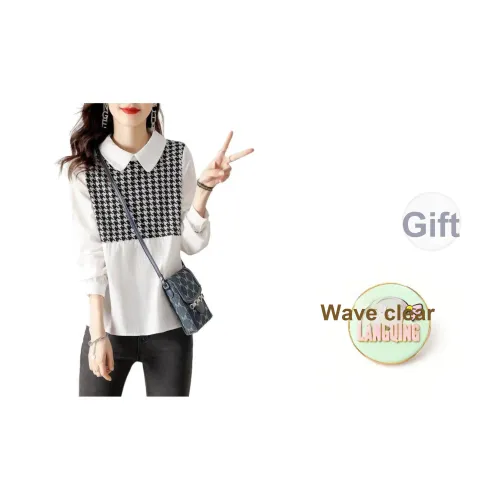 LANGQING Изображение Цвет Подарок Волна Прозрачный Бренд Крючок и Петля Женская Рубашка