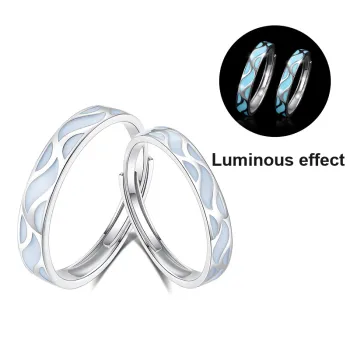 KADER 925 Sterling Silver Rings Unisex Glow In The Dark Box