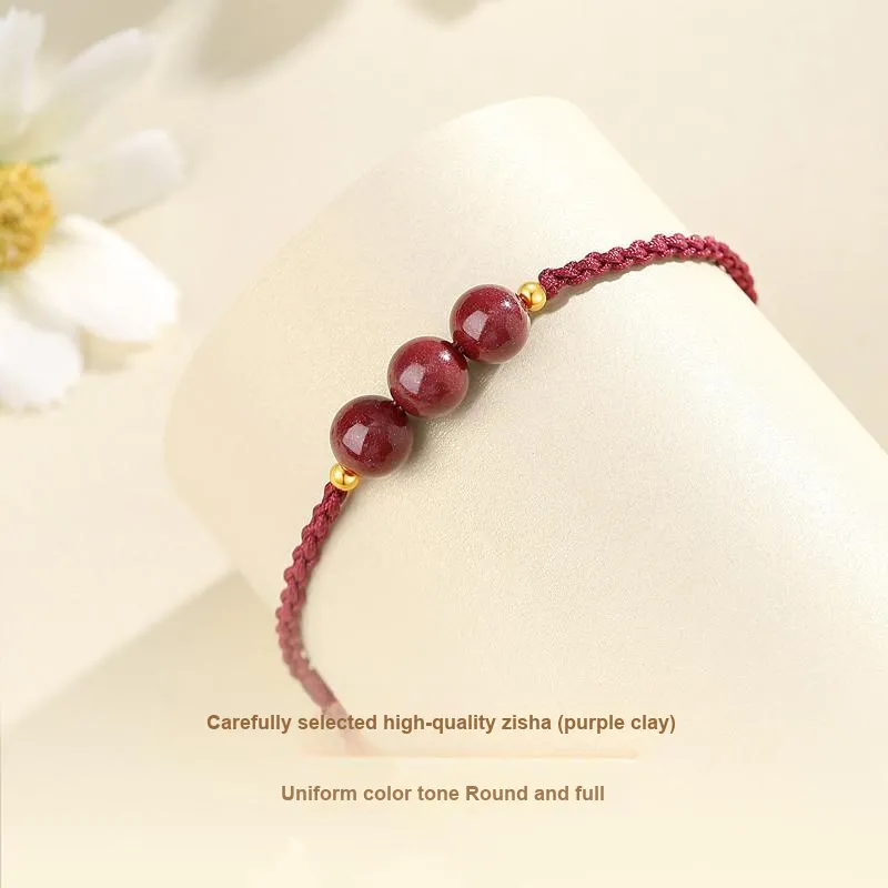 Rui Ge Mei Reconstructed Cinnabar Bracelets Unisex-1