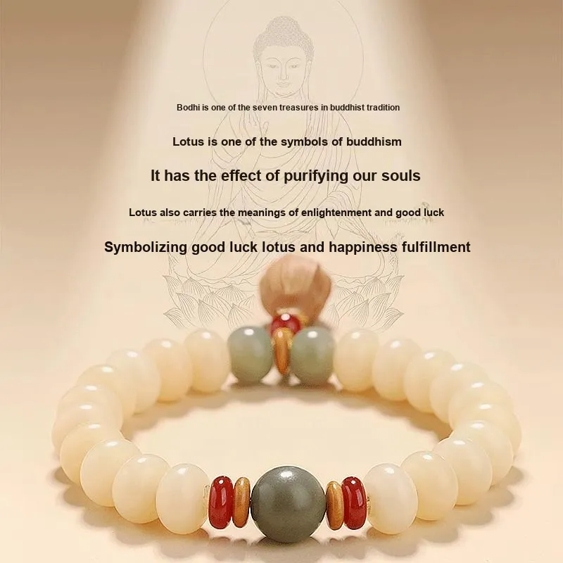 WAW White Jade Bodhi Bracelets Women's-4