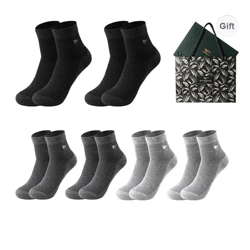 SEPTWOLVES Ankle Socks Summer Model Men's 6 Pairs Gift Box Sets+Shopping Bag-71