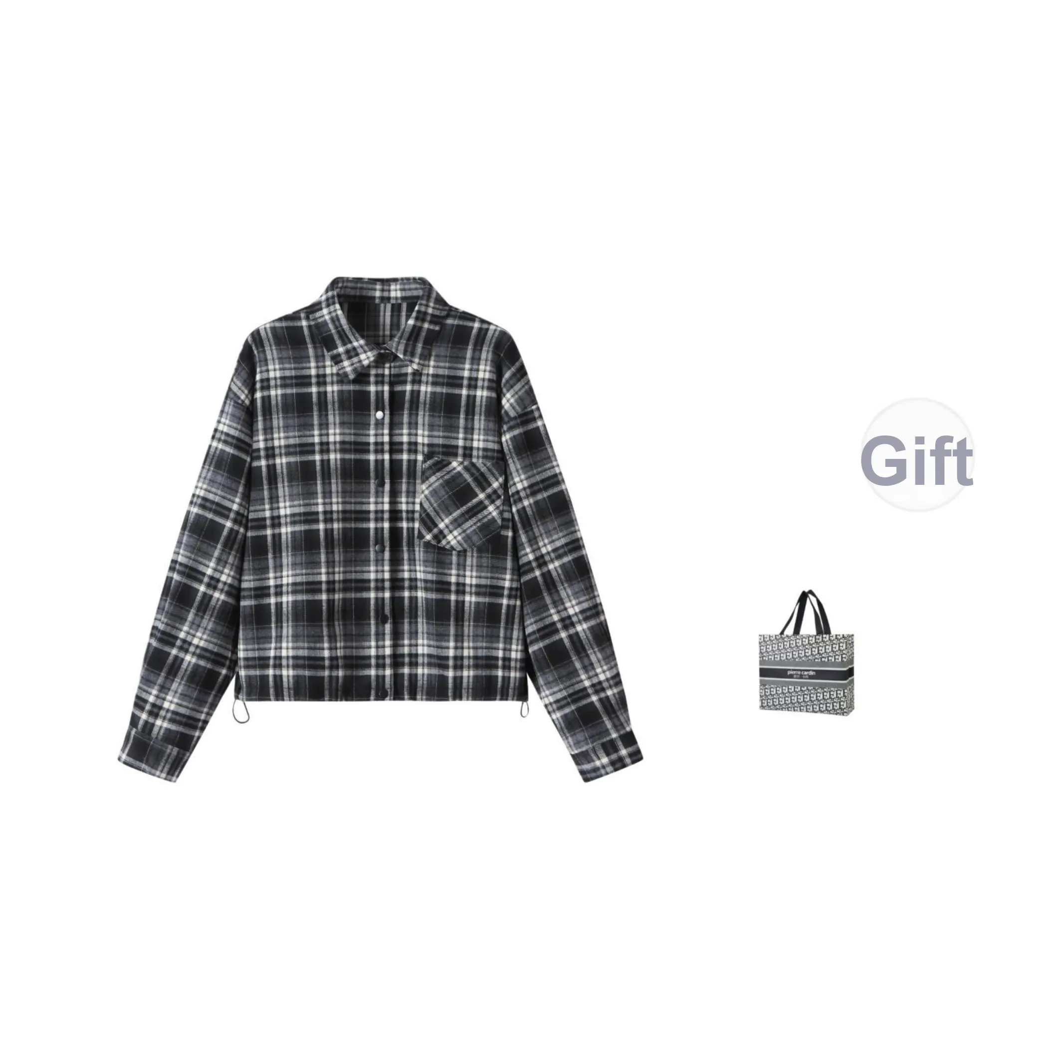 PIERRE CARDIN Черно-белая клетка Женские Рубашки