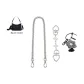White 45cm Decorative Chain+White Four-Leaf Clover+Floral Pendant[Set 3]