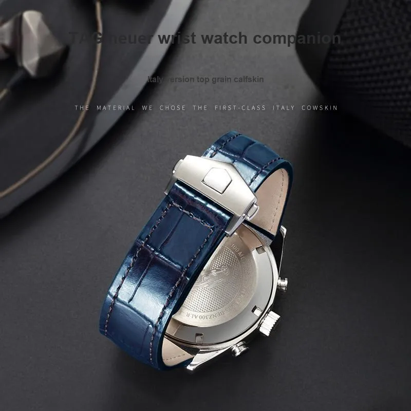 MILANQIAN M&Q Watch Band TAG Heuer Compatibility 204mm Cowhide Leather Material-24