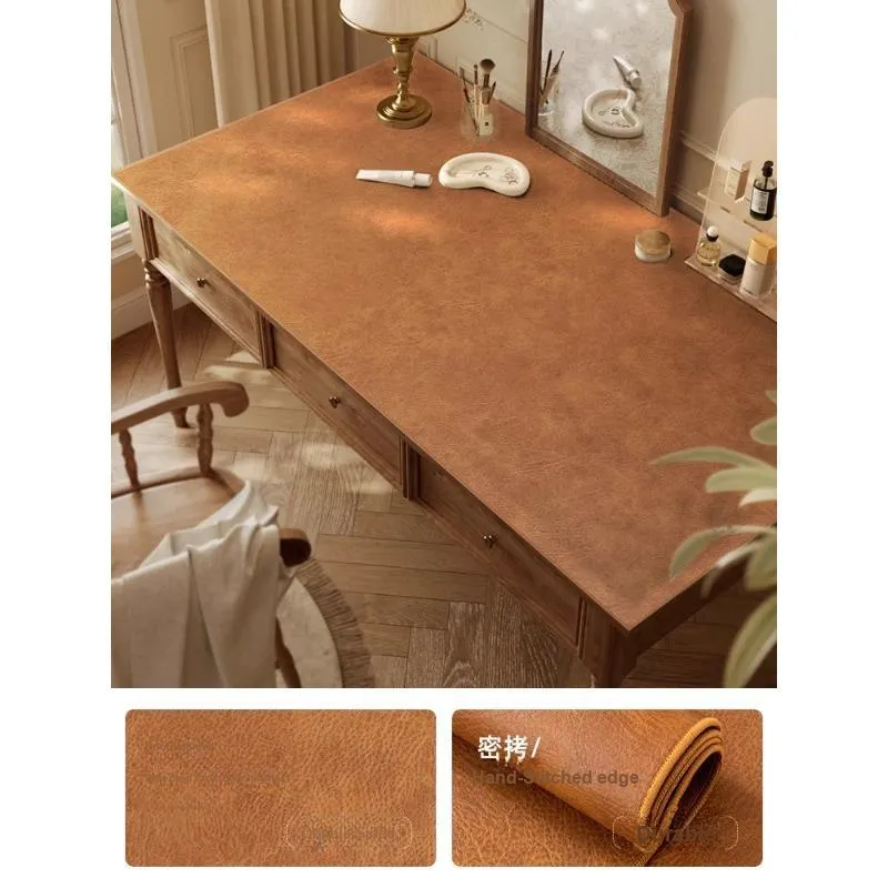 Mulinsen Double Sided Vintage Leather Desk Mat Luxury Premium Leather Office Desk Mat Computer Mat Writing Desk-1
