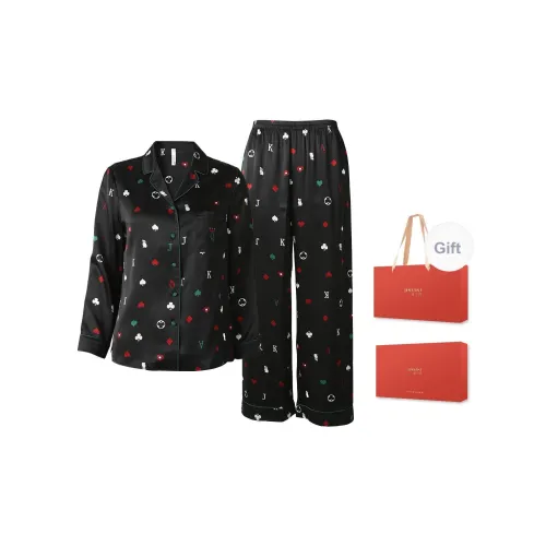JINSANT Милый Poker Карта Женские Женские Пижамные комплекты