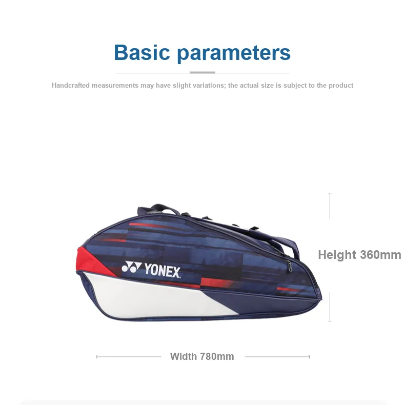 YONEX Badminton Racket Bags 5 Pcs Sporty Style Backpack Navy Blue Unisex-2
