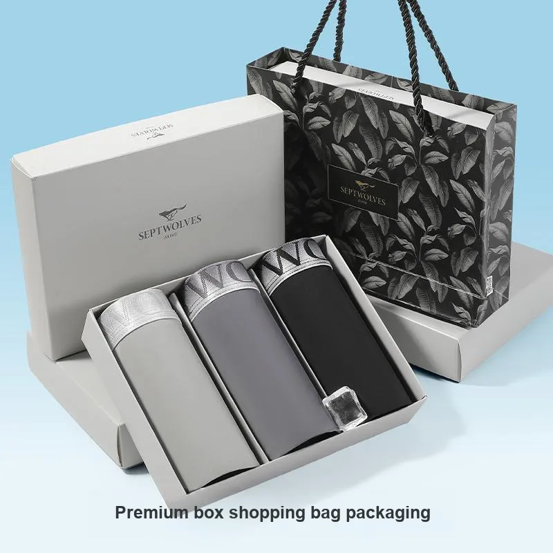 SEPTWOLVES Underpants Men's 3 Pack Gift Box Set+Shopping Bag-6