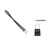 1.2cm-Width Black Litchi Grain Adjustable Silver