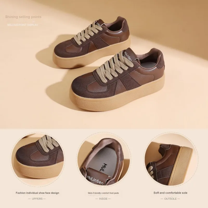 Mulinsen German Army Trainers Versatile Slip-Resistant Soft Sole Shoes Women's-3