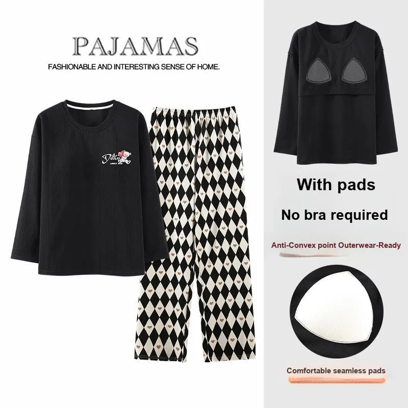 The Story Of The Flower Season Pajama Set Women's Black-1