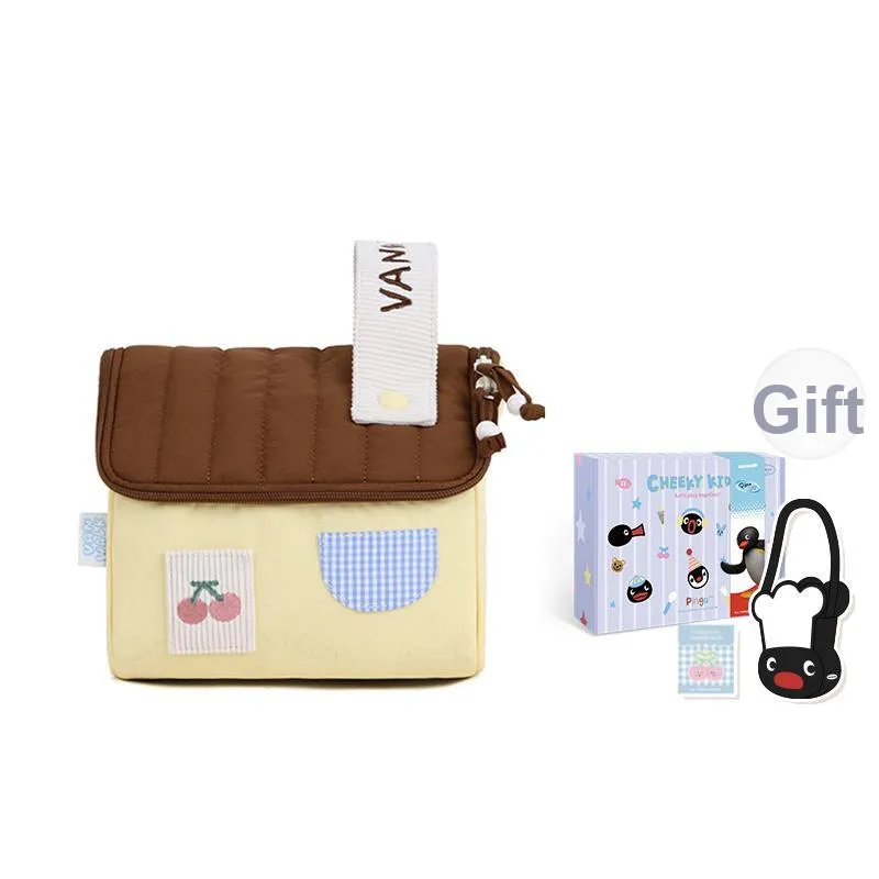 VANWALK Farm Series Nylon Camera Bag, Toiletry Bag, Makeup Bag, Storage Bag Women's Cherry House/Pudding House