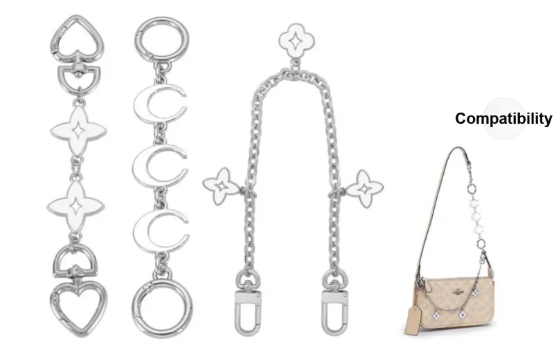 Lan Bao Fan Metal Alloy Bag Strap Women's Silver-0