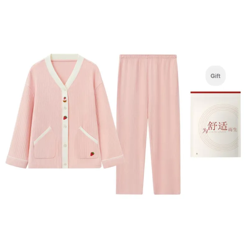 Red Beans At Home Pajama Set Women's-4