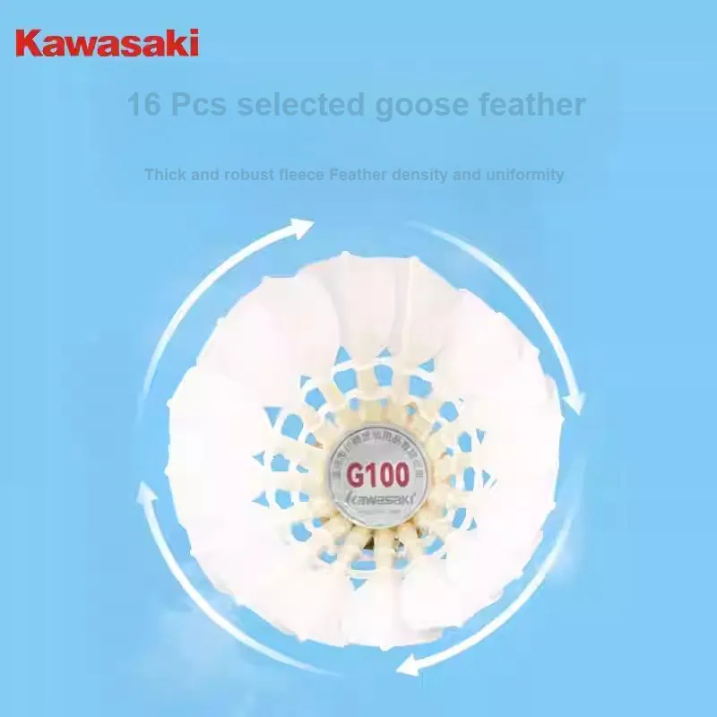 Kawasaki G100S 6 Pack Goose Feather All Round Goose Feather Indoor And Outdoor Training Shuttlecocks-3