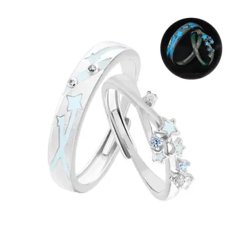 MAGICPOLE 925 Sterling Silver With Zircon Rings Unisex Silver