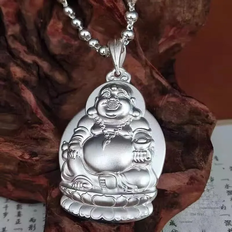 Old Qingyun Silver Building 999 Fine Silver Pendants Unisex-3