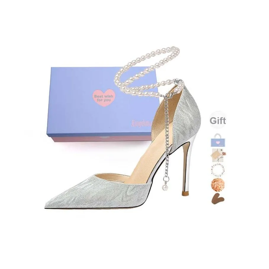 Xingdiman Высокие каблуки Женские Серебряные Подарочный набор в коробке