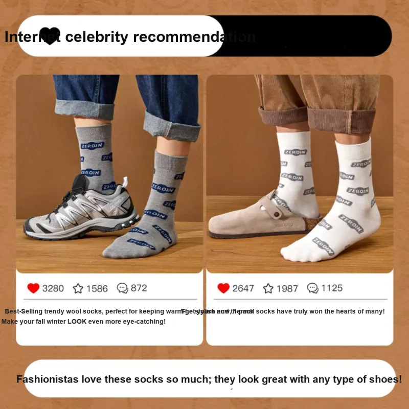 ZEROIN Mid Calf Socks Unisex 4 Pack-2