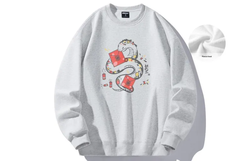 ZMOH Fleece Lined Crew Neck Sweatshirt Unisex-7