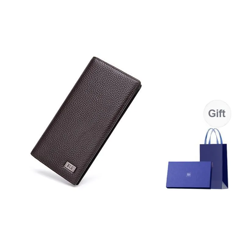 HLA Cow Leather Wallet With Money Clip And Leather Clip Regular Unisex Black-18