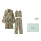 [Gift Box Set]Orange and Chrysanthemum Viscose Print 3-Piece Clothing Set