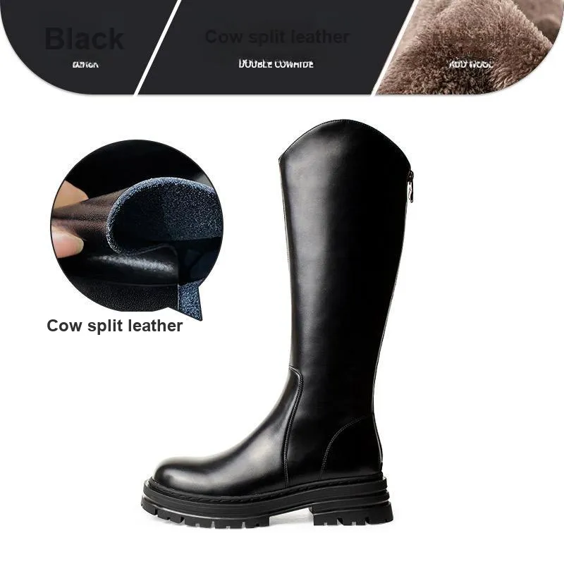 Wonderful Couple Knee-high Boots 5cm Women's Black-6