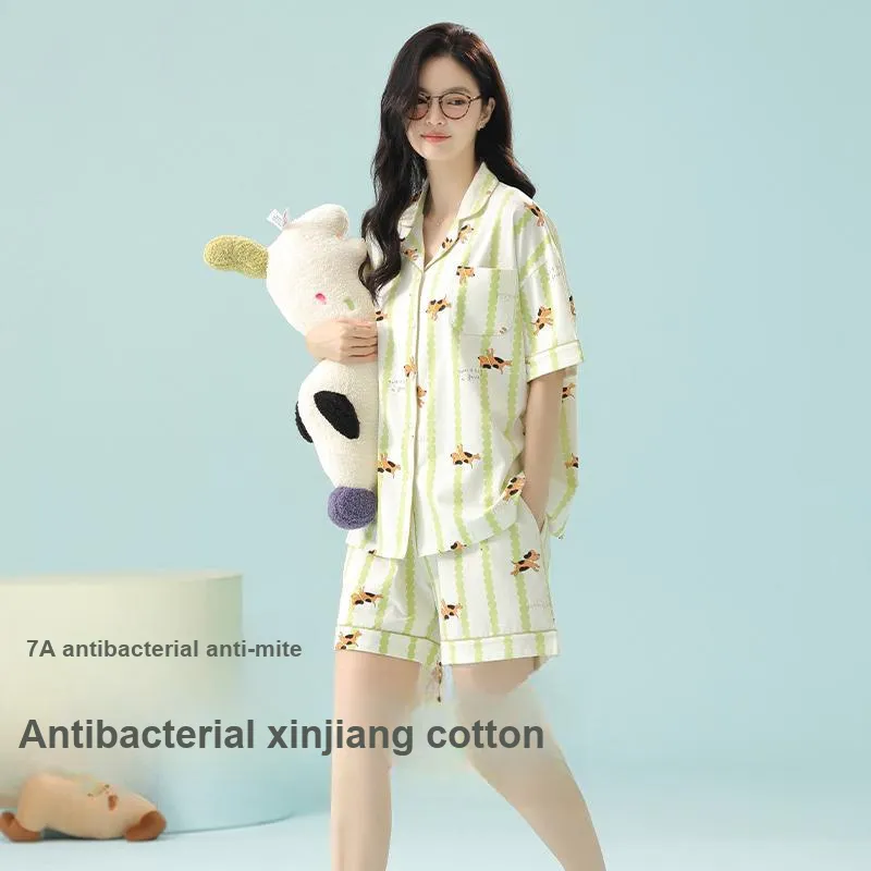 XIAFENYAN Pajama Set Women's Green-1