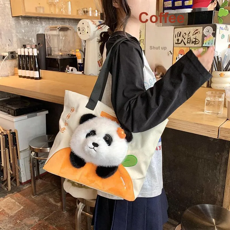 Kaka Tree Nylon Shoulder Bag, Crossbody Bag, Handbag Unisex Orange/Green-1