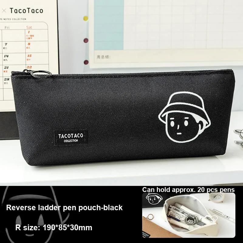 TACOTACO Large Capacity Minimalist Style Canvas Storage Bag Pencil Pouches & Cases-3