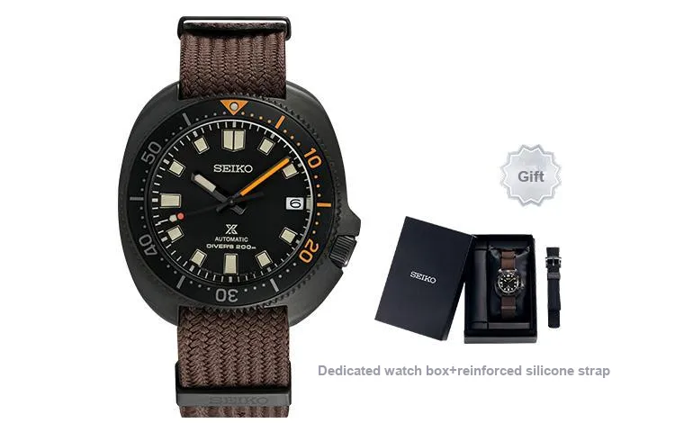 SEIKO Prospe Collection Mechanical Movement Silicone Strap Watch Men's Watches Black Dial-1