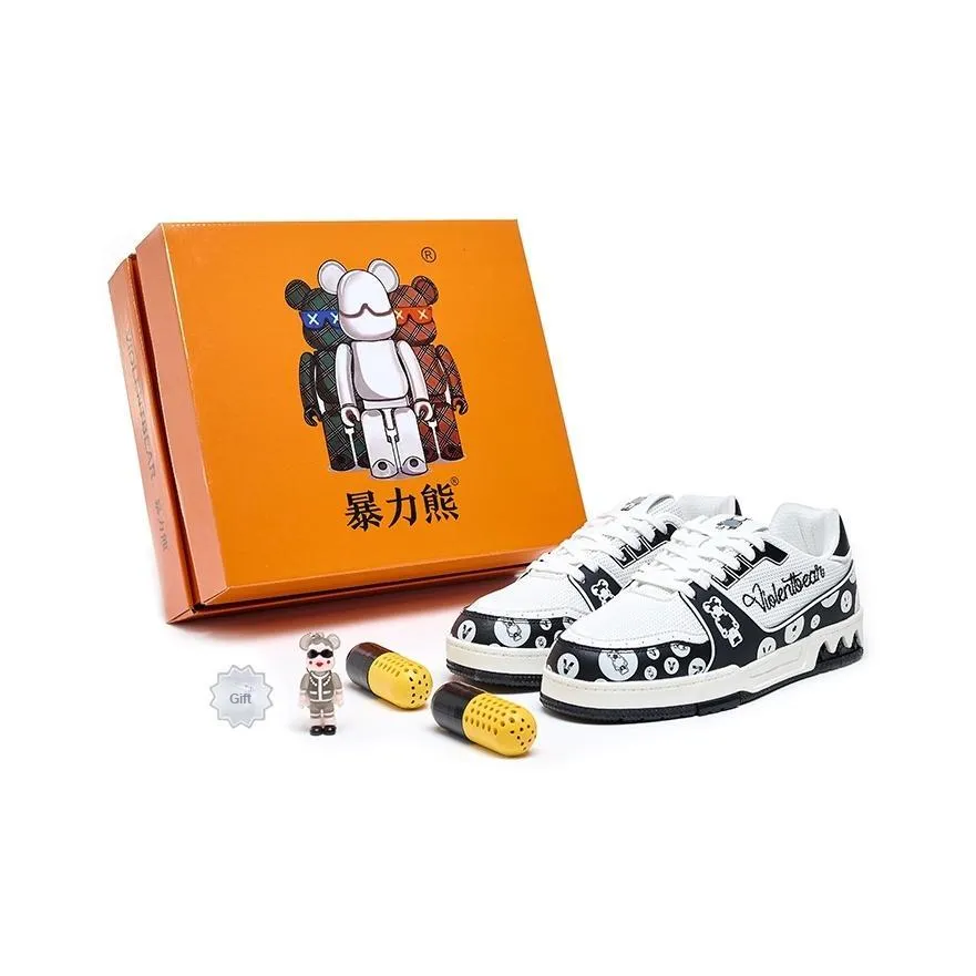 Violentbear Extravagant Амортизация Износостойкие Высокие Кроссовки для скейтбординга Унисекс Черный Белый