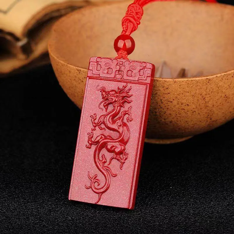 Lingxiang Yurun Cinnabar Necklaces Unisex-11