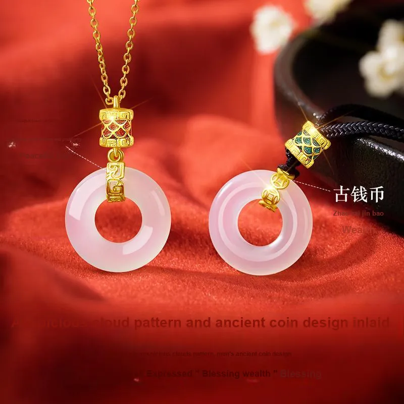 MOLADY Chalcedony Jade Necklace For Women's Unisex-1