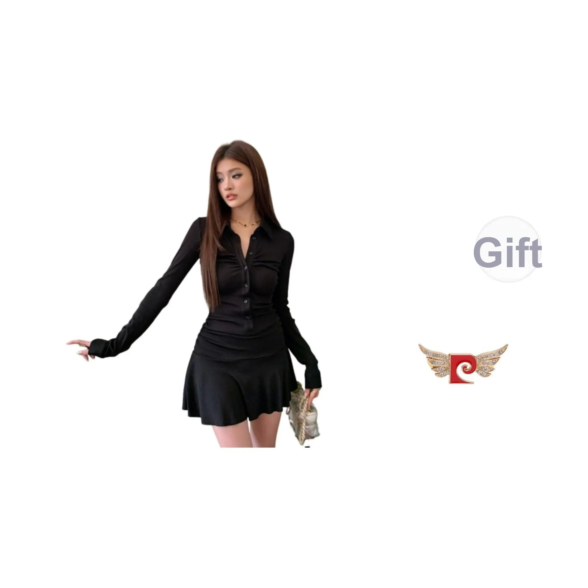 PIERRE CARDIN Черный Женские Длинные Платья с Длинными Рукавами