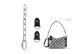 Side Trunk White Color Extender Chain 23cm+Abrasion-Resistant Buckle 1 Pair