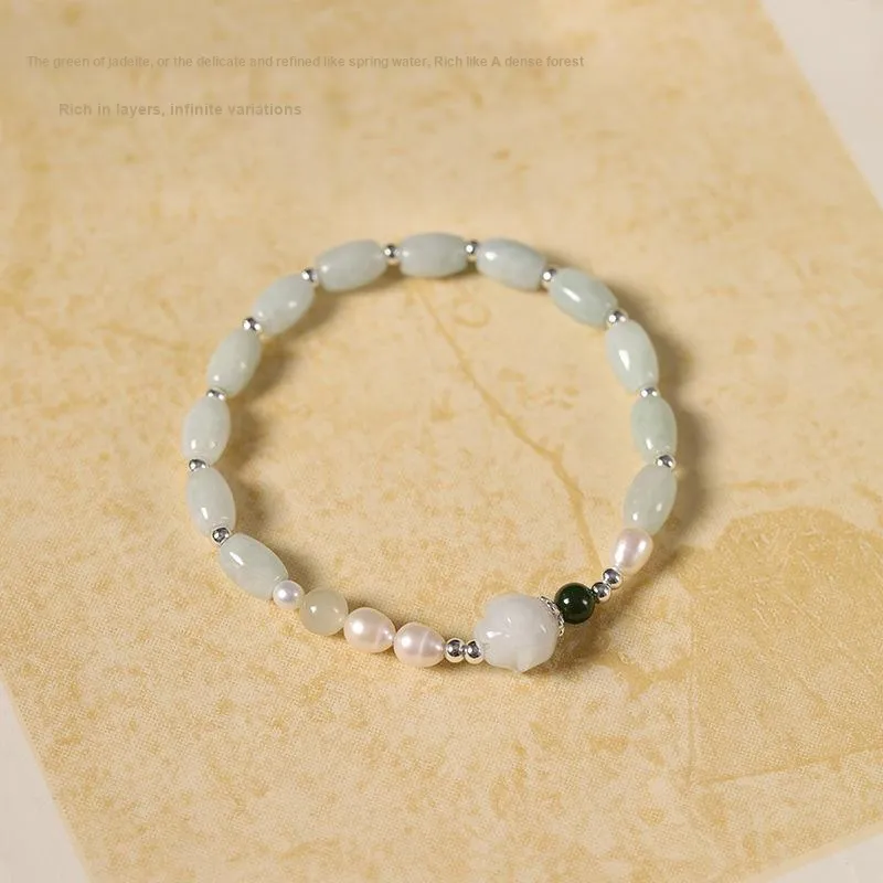 SHUZHUO Glutinous Jade Jadeite Bracelets Women's-2