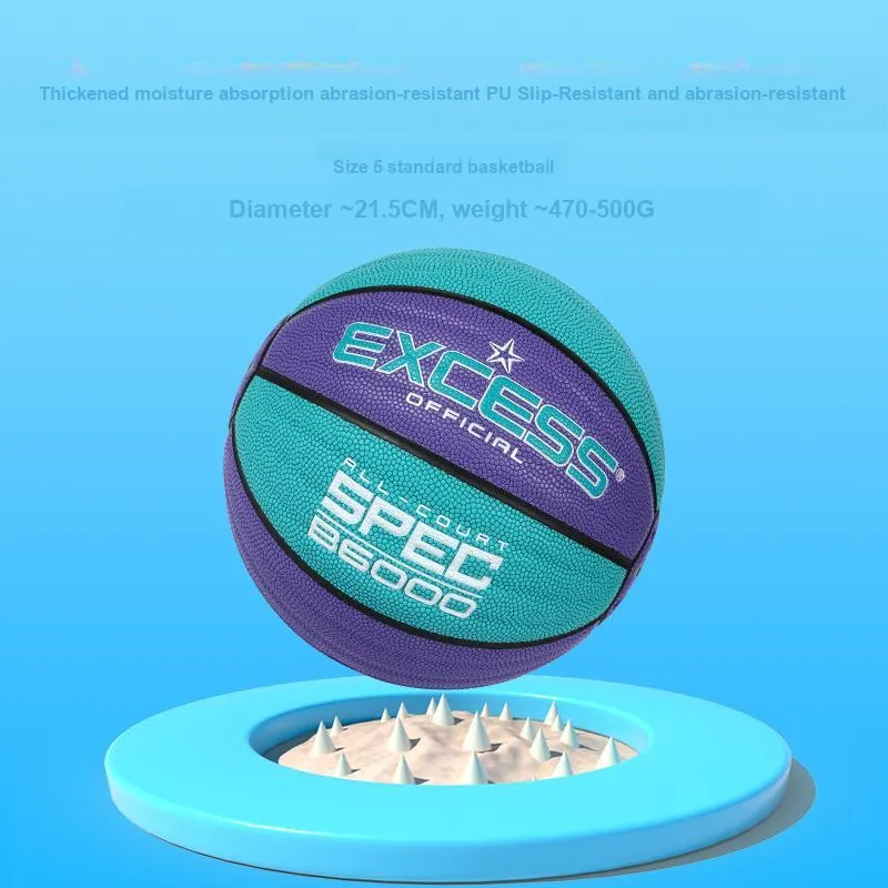 EXCESS PU Basketball Blue Purple Size 5 Training Unisex-2