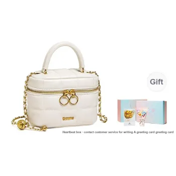 15 MINS Synthetic Leather Box Bag Crossbody Bag Shoulder Bag Handbag Regular Women's Ecru/Black