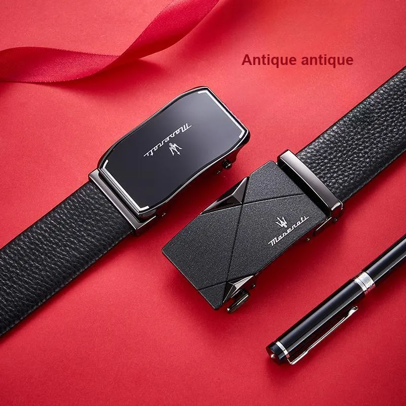 Maserati Cow Leather Belts Men's 3.5cm-11