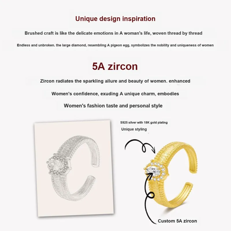 MITHAOL KUSC 925 Sterling Silver Rings Women's-10