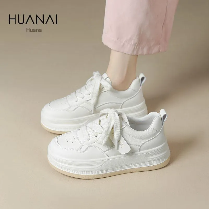 HUANAI Cushioning Lightweight Height Increasing Low-Top Casual Shoes Women's-5