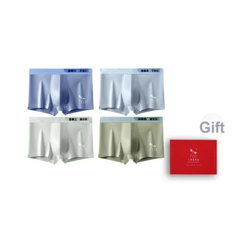 RED DRAGONFLY Хлопок Трусы Мужские 4 Пачки Подарочный Набор