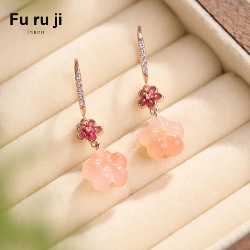 Fu Ru Ji Agate Earrings Women's-1