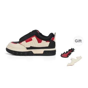 XINYINSU Height Increasing Wear Resistant Breathable Slip Resistant Low Top Puffy Skateboard Shoes Unisex Flame Red